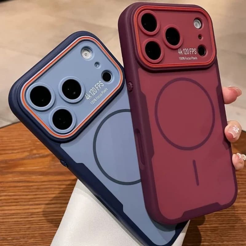 For iPhone 18 Pro Max 17 Luxury Magsafe Magnetic Silicone Frame Shockproof Phone Case For iPhone 16 15 14 Lens Protective Cover