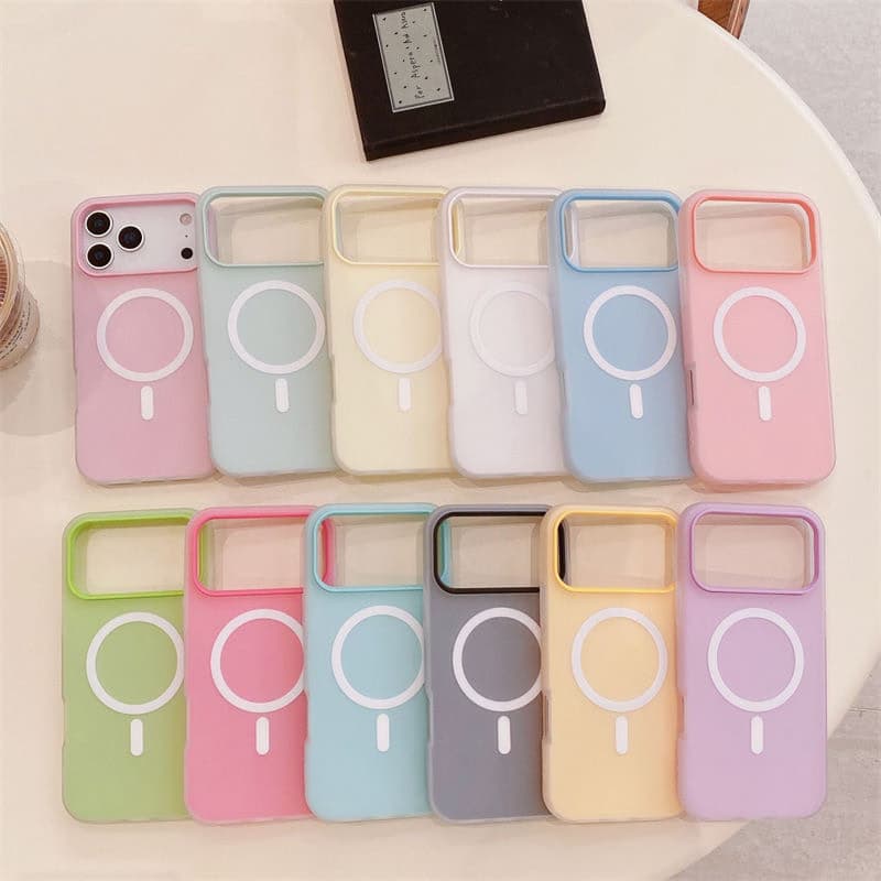 Colorful Matte Magnetic Phone Cases Personalized Candy Girl Magnetic TPU PC Candy Cell