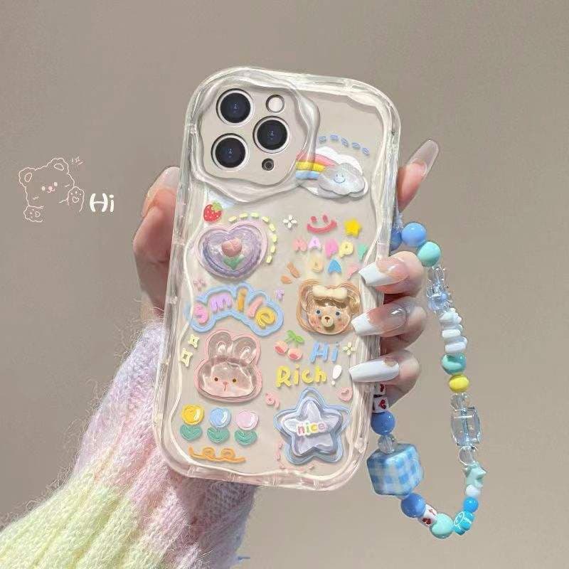 Cases with Bracelet for Girls 3D Cartoon for iphone