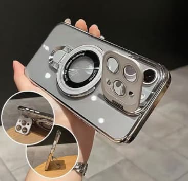 High Quality Transparent Magnetic Holder Phone case for iphone