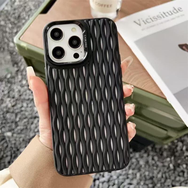 Gridded Heat-Dissipating Ins Style Matte Hollowed-Out Breathable Soft-Gel Protective Cover