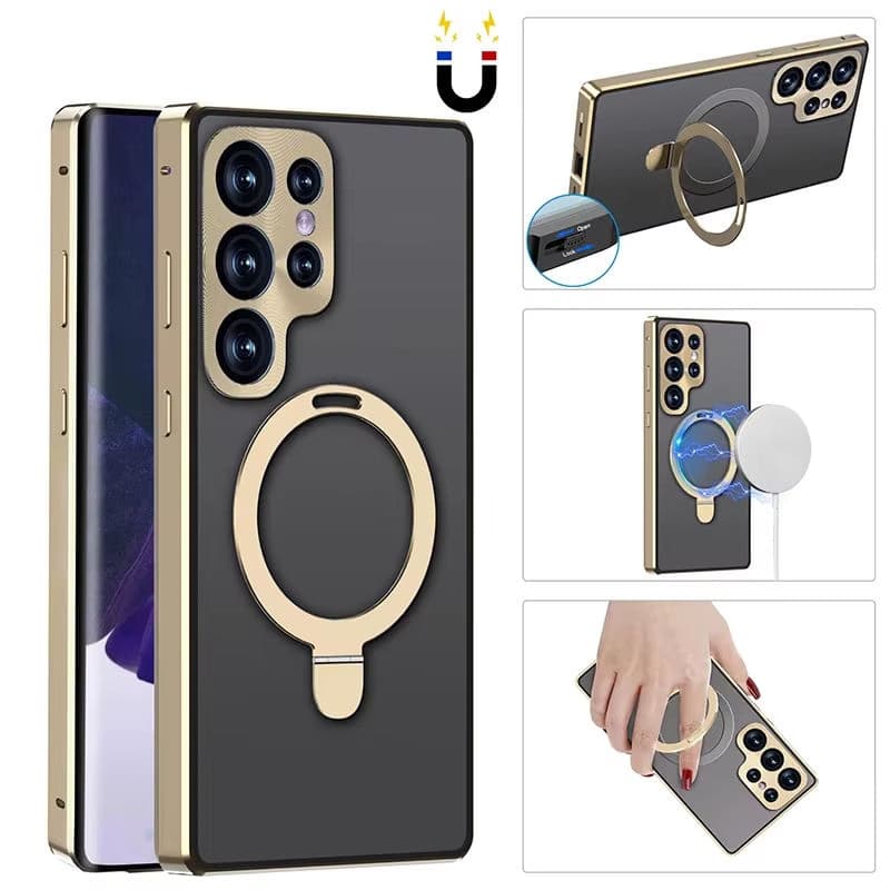 360 Full Protection Metal Magnetic Snap Lock Case for Samsung