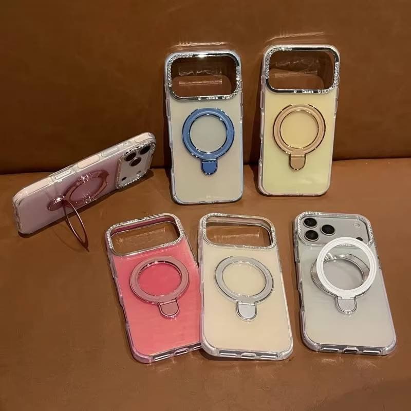 Candy Color Diamond Magnetic Ring Holder Mobile Phone case