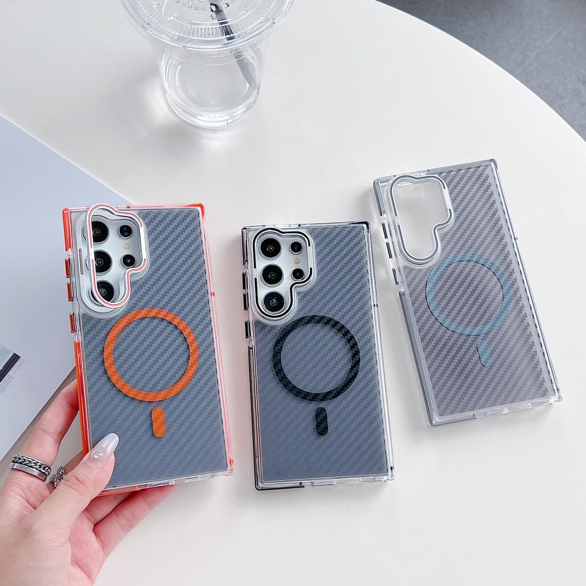 Magnetic Phone Case With Lens Bracket Shockproof Protective Cover