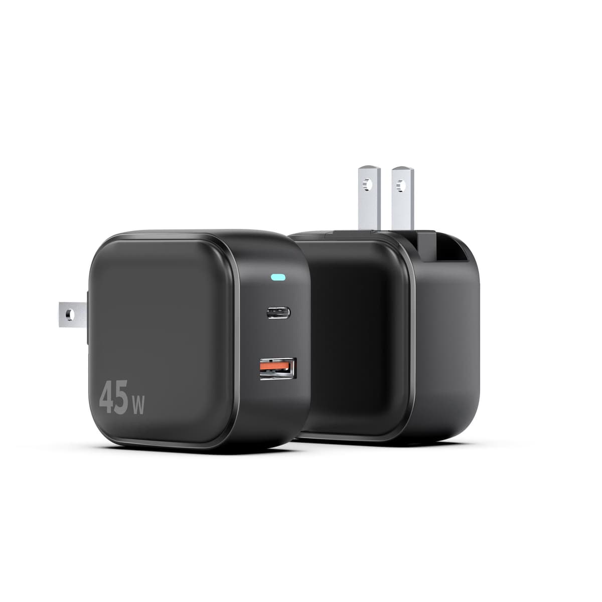 45W GaN Fast Charger Dual USB Wall Plug PD 3.0 QC 4.0 PPS for Phone Samsung Laptop CE FCC ETL Certified