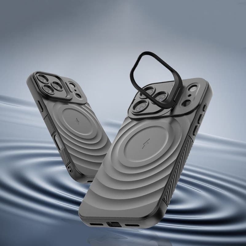 Wave Pattern Full Coverage Drop-Resistant Protective Case with Camera Bracket