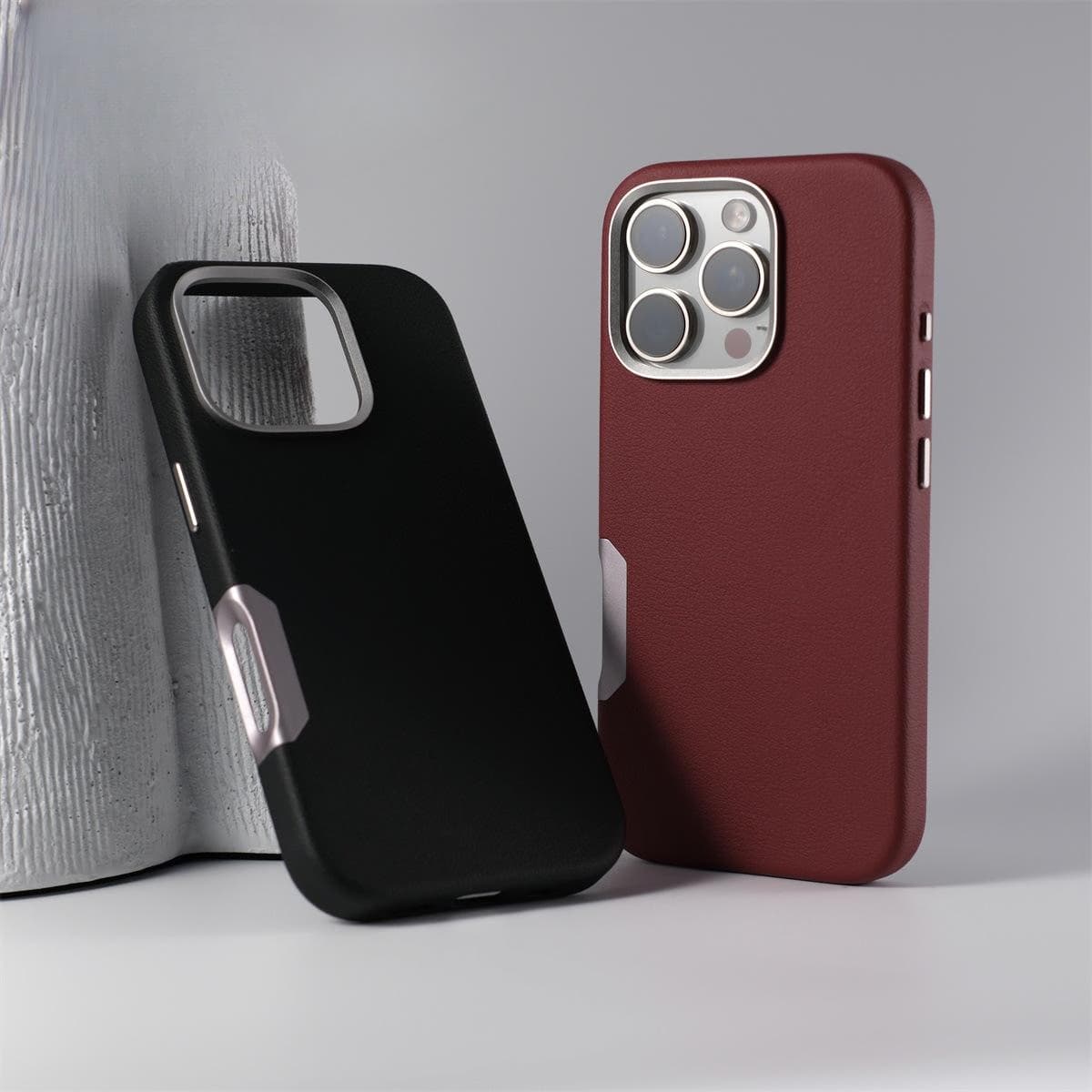 Matte Skin Texture Magnetic Adhesion Durable PC+PU Mobile Phone Case