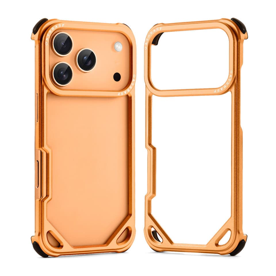 Metal Frame Phone Case with Magnetic Wireless Charging Compatibility, Shockproof Minimalist