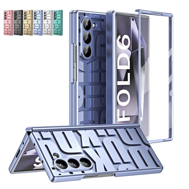 Luxury Plating Clear Hinge protector Full Body Cover Shockproof Case with Tempered Glass