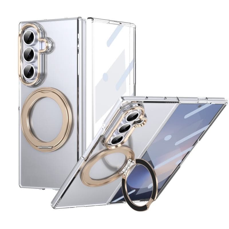 High Quality Magnetic Rotating Stand Clear Case for Samsung Z Fold