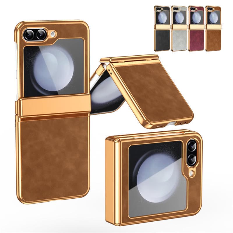 Luxury Retro Leather Hinge protection Full Body Shockproof Case