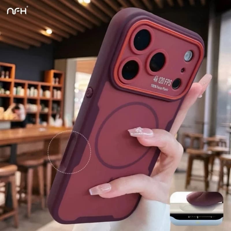 For iPhone 18 Pro Max 17 Luxury Magsafe Magnetic Silicone Frame Shockproof Phone Case For iPhone 16 15 14 Lens Protective Cover
